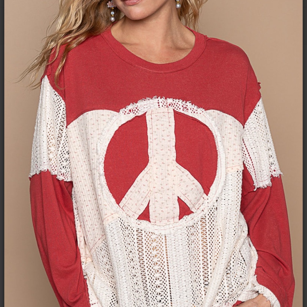 P338–(🚨 CLOSEOUT PRICE FIRM) PEACE PATCHWORK FLORAL LACE CROCHET - Picture 5 of 7